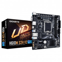 GIGABYTE H610M S2H V2, Socket 1700, Intel® H610 (14/13/12th Gen CPU), 6Phases, Dual 2xDDR5-5600, VGA, HDMI, 2xDP,  CPU Intel graphics, 1xPCIe X16 4.0, 4xSATA3, 1xM.2, 1xPCIe X1, ALC897 7.1, 1xGbE LAN, 4xUSB3.2, RGB Led, mATX